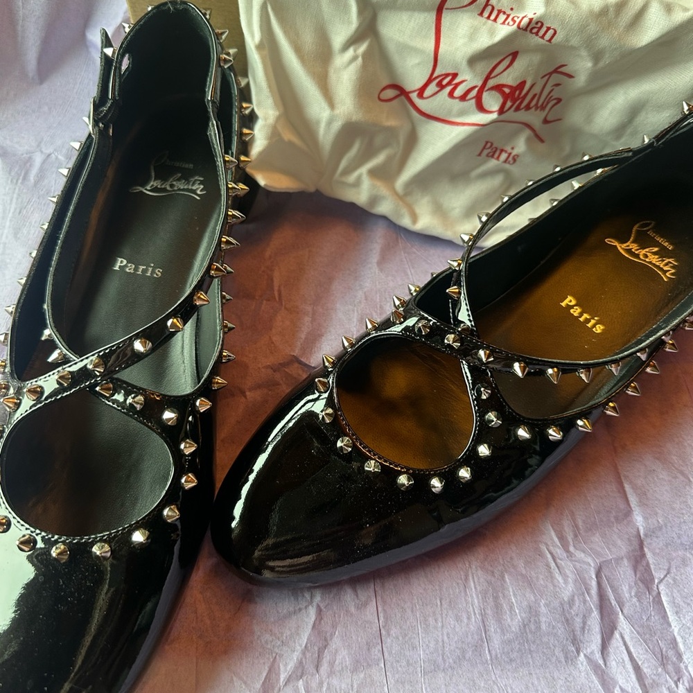 Christian Louboutin Pilouta Jane Spike Patent Ballet Flat